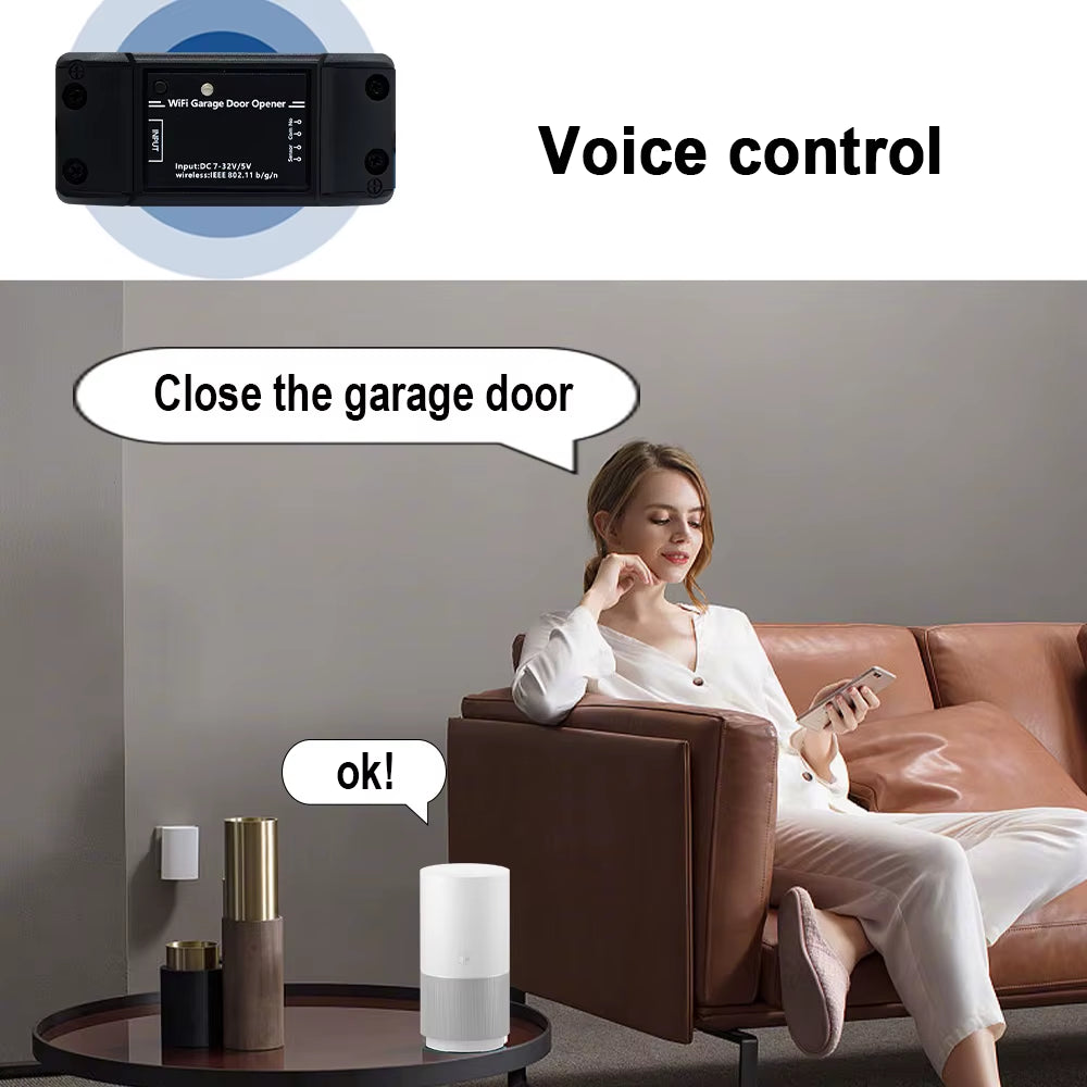 Wifi Switch Smart Opener APP Remote Controller for Garage Door Gate Supprot Alexa Echo Google Home Tuya Control + RF 433Mhz
