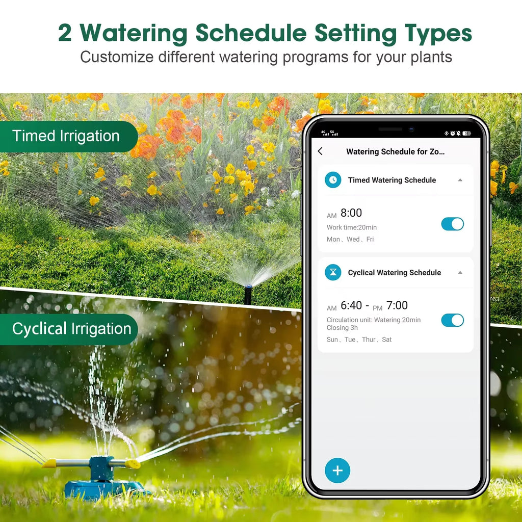 Tuya Smart Garden Watering Timers 2 Outlet Sprinkler Drip Irrigation Controller Water Valve Rain Delay Programmable Controllers