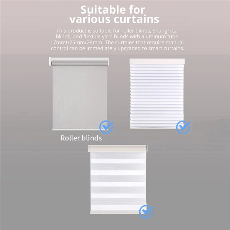 B50B-Wifi Smart Roller Shade Blinds Motor Plug-In For 17Mm/20Mm/25Mm/28Mmmm Tube Curtain Tubular Motor EU Plug Motor With R9