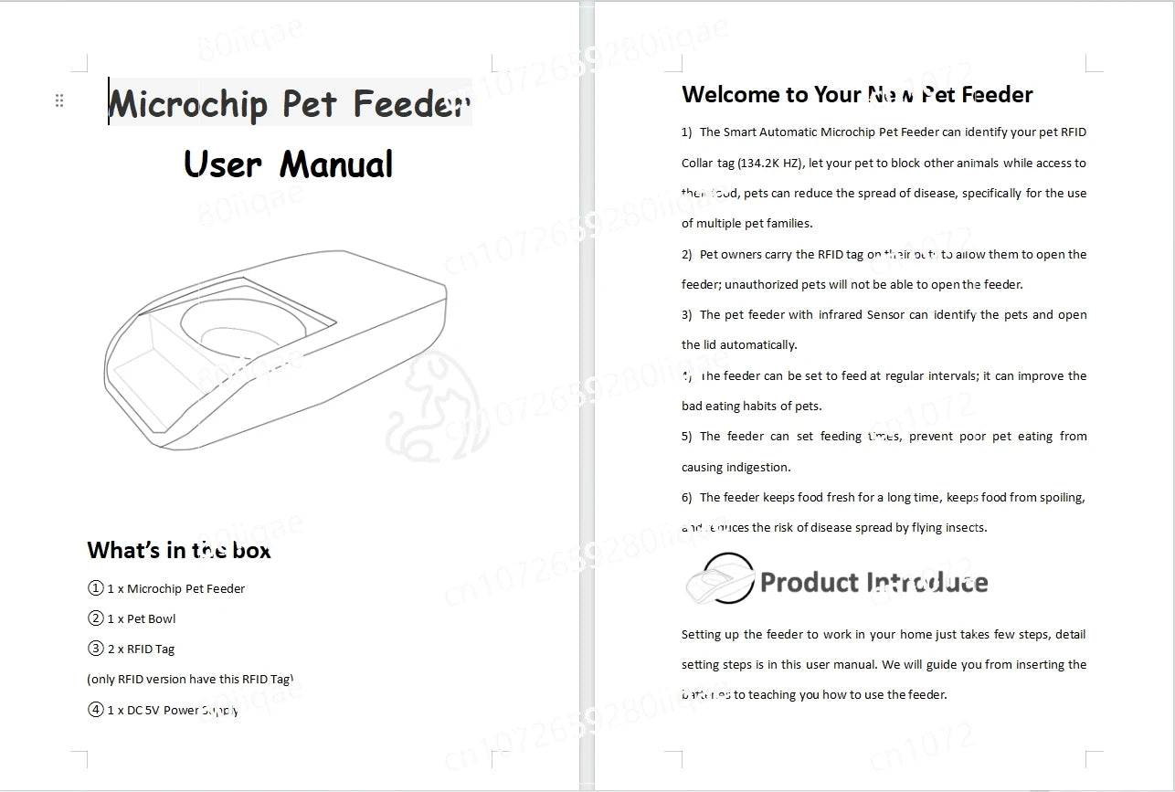 Smart Microchip Pet Feeder Bowl