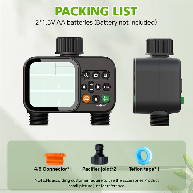 A21I-Household Solar Irrigation Timer LCD Automatic Irrigation System Outdoor Smart Garden Watering Tool Adjustable Program