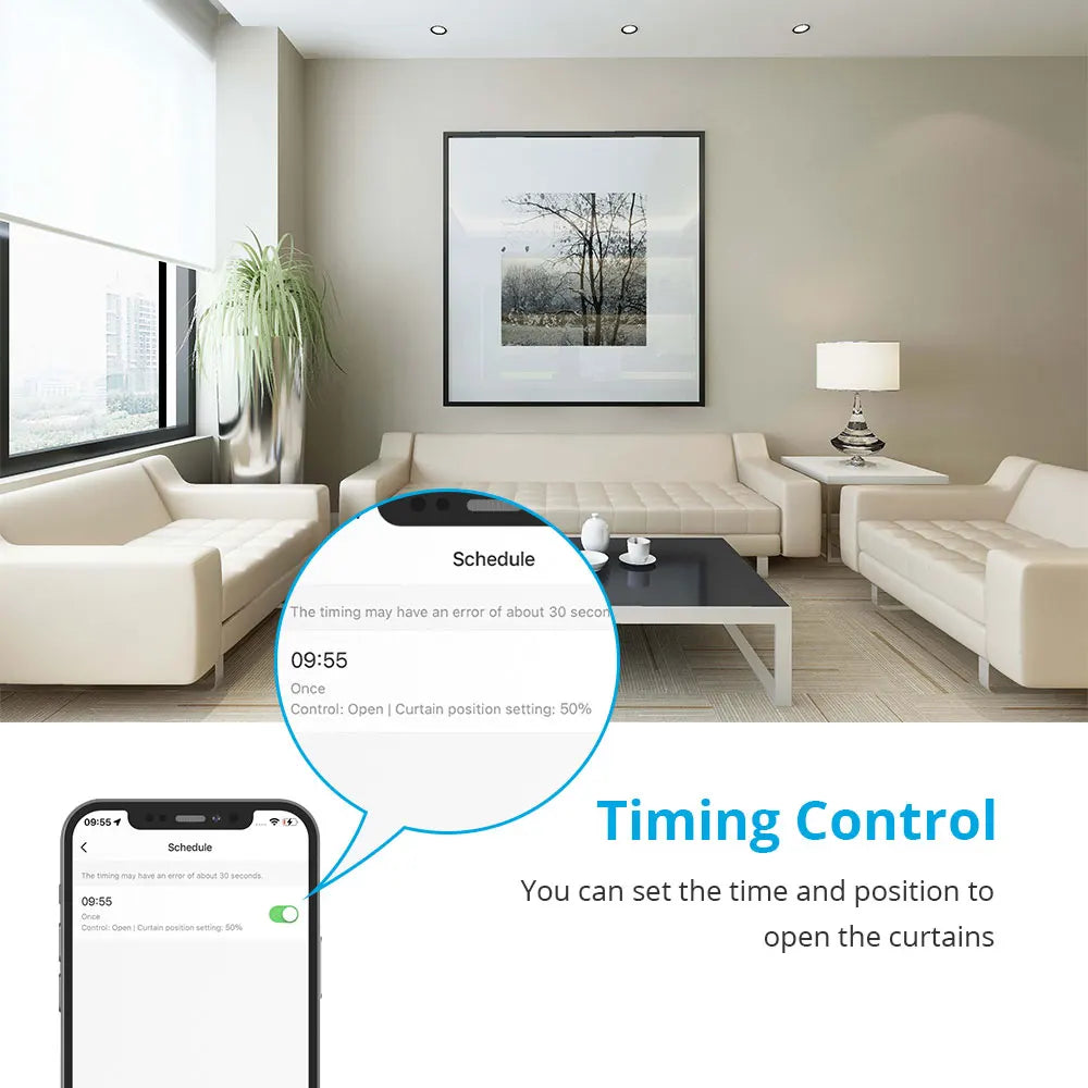 Zemismart WiFi Electric Roller Blind Motor Automatic enginer for 37mm 38mm Tube Work with Tuya Alexa Google Home Voice