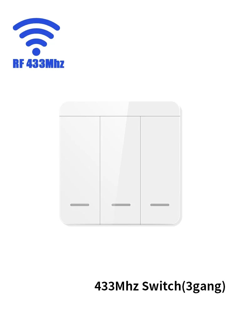 Tuya Smart WiFi Switch RF 433MHz Wireless Light Switch 1/2/3Gang Wall Switch Smart Life APP Voice Control With Alexa Google Home