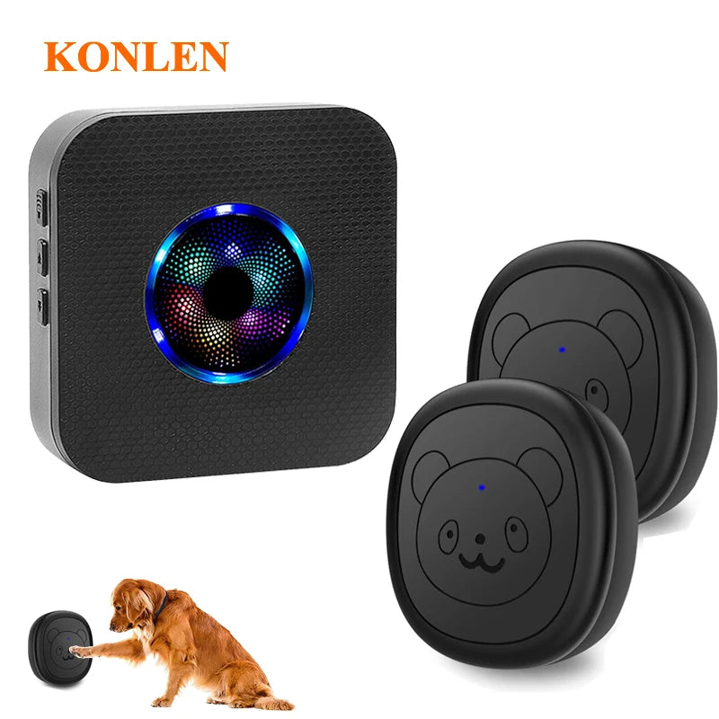 Smart Dog Doorbell Wireless for Potty Training Doggie Food Chime Door Bell Touch Button for Pet Puppy Ring to Go Outside KONLEN
