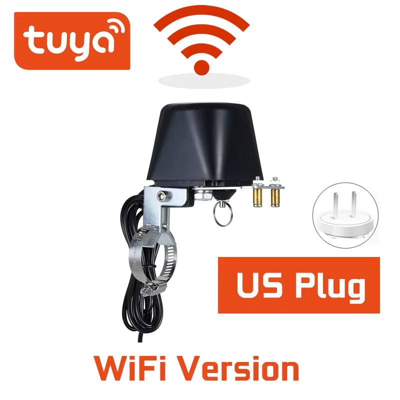 Tuya Wifi/Zigbee Smart Valve Controller for Water Gas Pipeline Auto Shut on off Compatible with Alexa Google Assistant