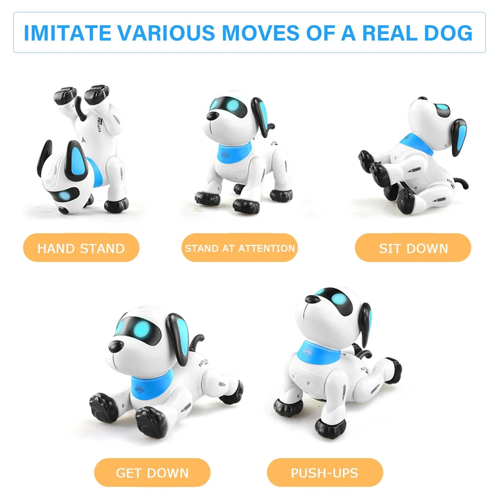 RC Electronic Robot Walking Dancing Dog Intelligent Touch Remote Control Pet Toy for Boys Girls Birthday Gifts
