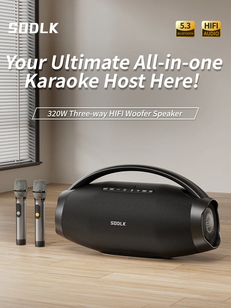 2025 SODLK S1619 Private Mold Party Super Bass Bluetooth Outdoor Speaker Subwoofer Karaoke Speakers with Wireless Microphone