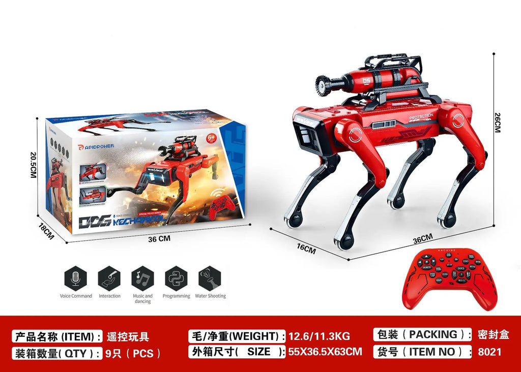 AI Robot Dog Intelligent Firefighting Robot Dog AI Electronic Pet Voice Interaction Remote Control Robot Children's Toy