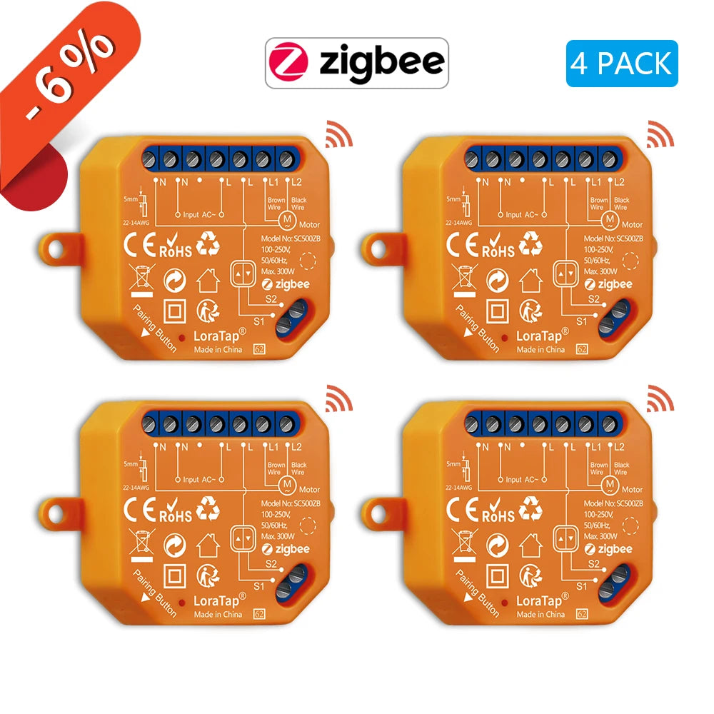 ZigBee Curtains Roller Shutters Blinds Switch Control Connected Motor Google Home Alexa Electric Window LoraTap Tuya Smart Life