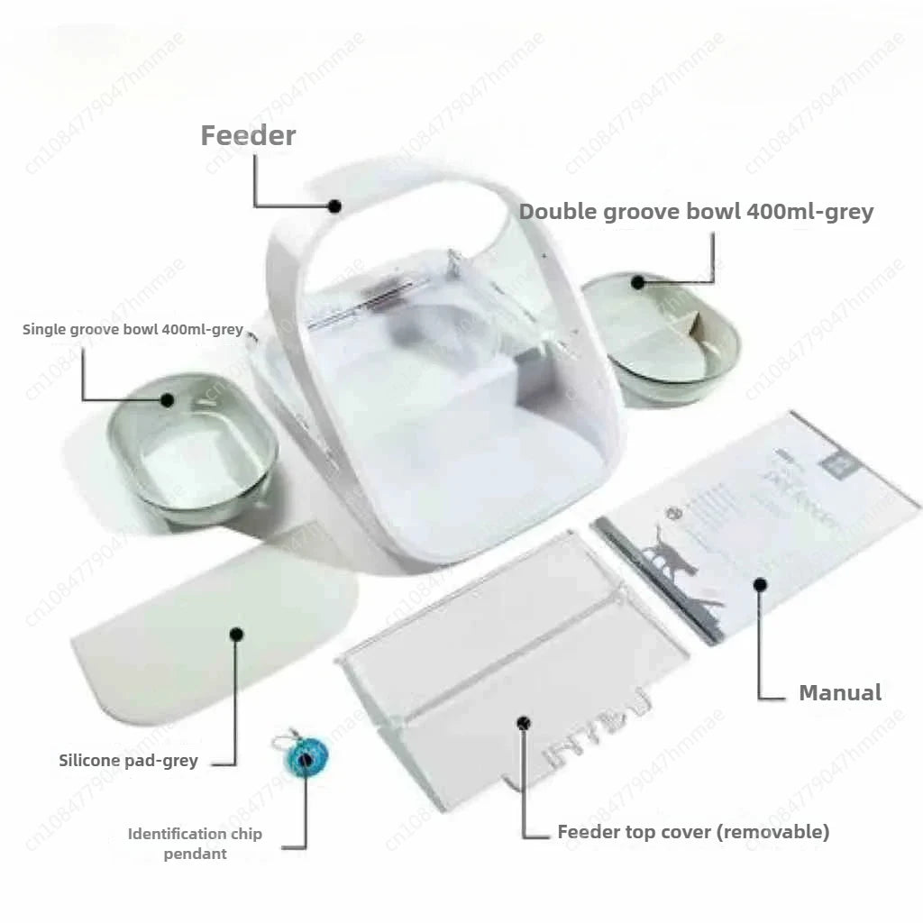 Smart chip recognition induction multi automatic feeder wet food preservation pet  bowl insect control