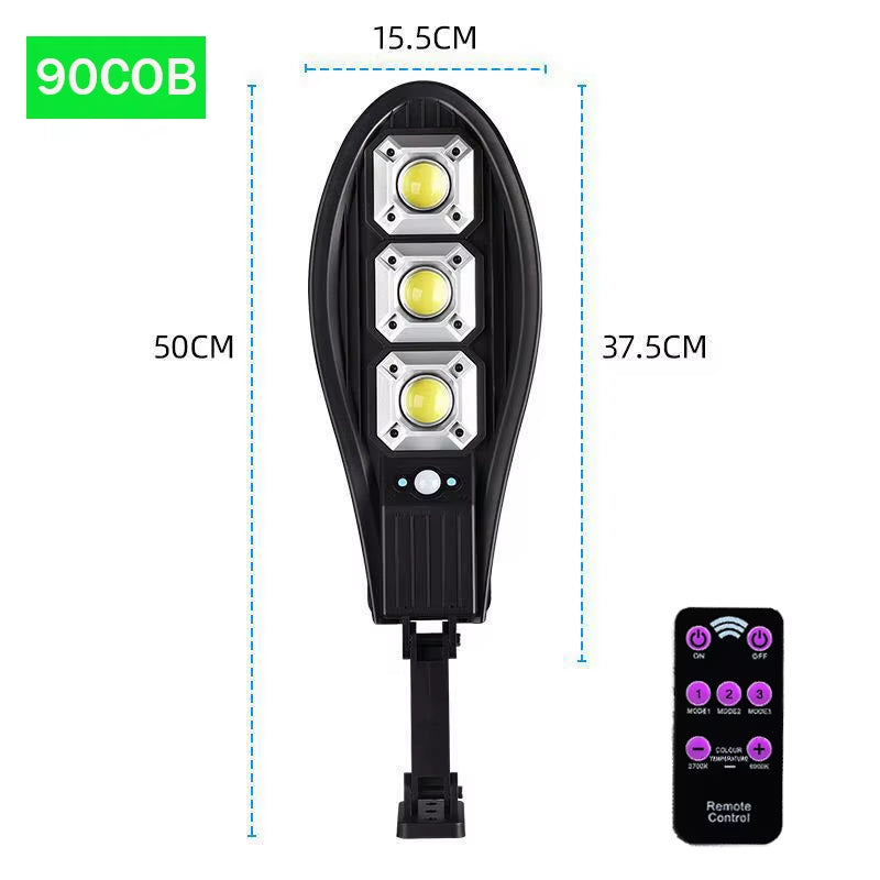 160COB Solar LED Street Light Waterproof Smart Remote Control PIR Motion Sensor Lamp 1500W Outdoor Garden Security Wall Light