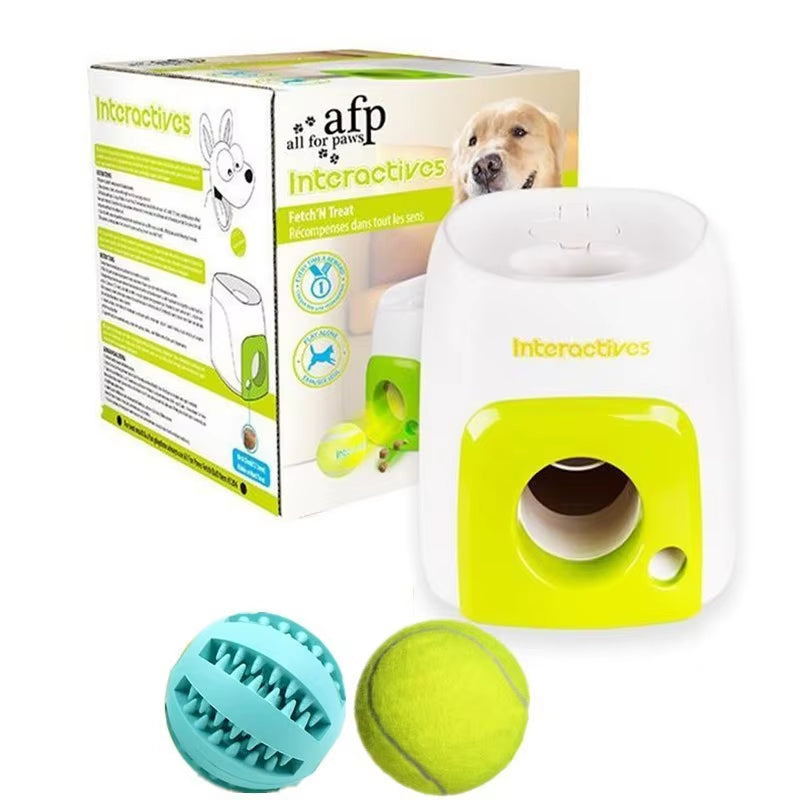 Dog Interactive Training Reward Machine Smart Pet Food Leakage Tennis Ball Feeder Toy Puzzle Interactive Training Pet Supplies