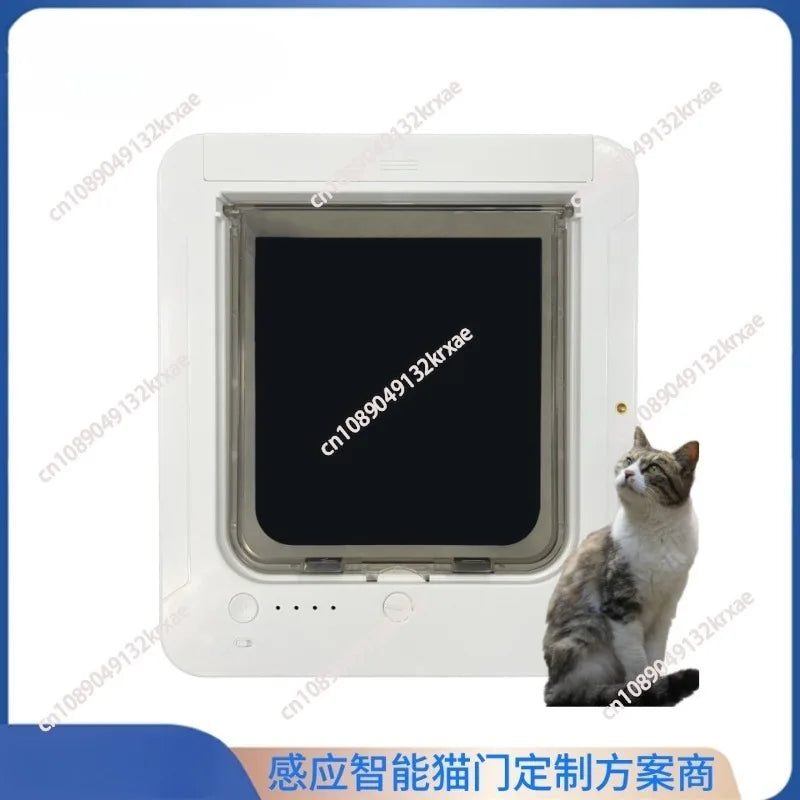 Electric Pet Door with Chip 4-Way Locking Cover Automatic Smart Pet Cat Dog Door