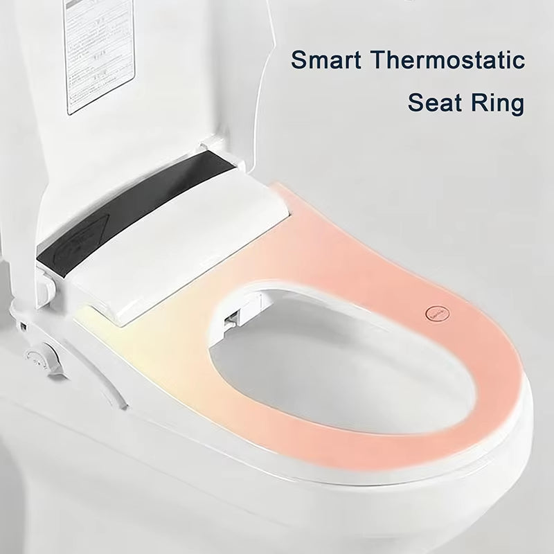 Smart Bidet Toilet Seat Heated Elongated Electric Bidet Warm Air Dryer LED Display Self Cleaning Night Light Toilet Bowl Lid