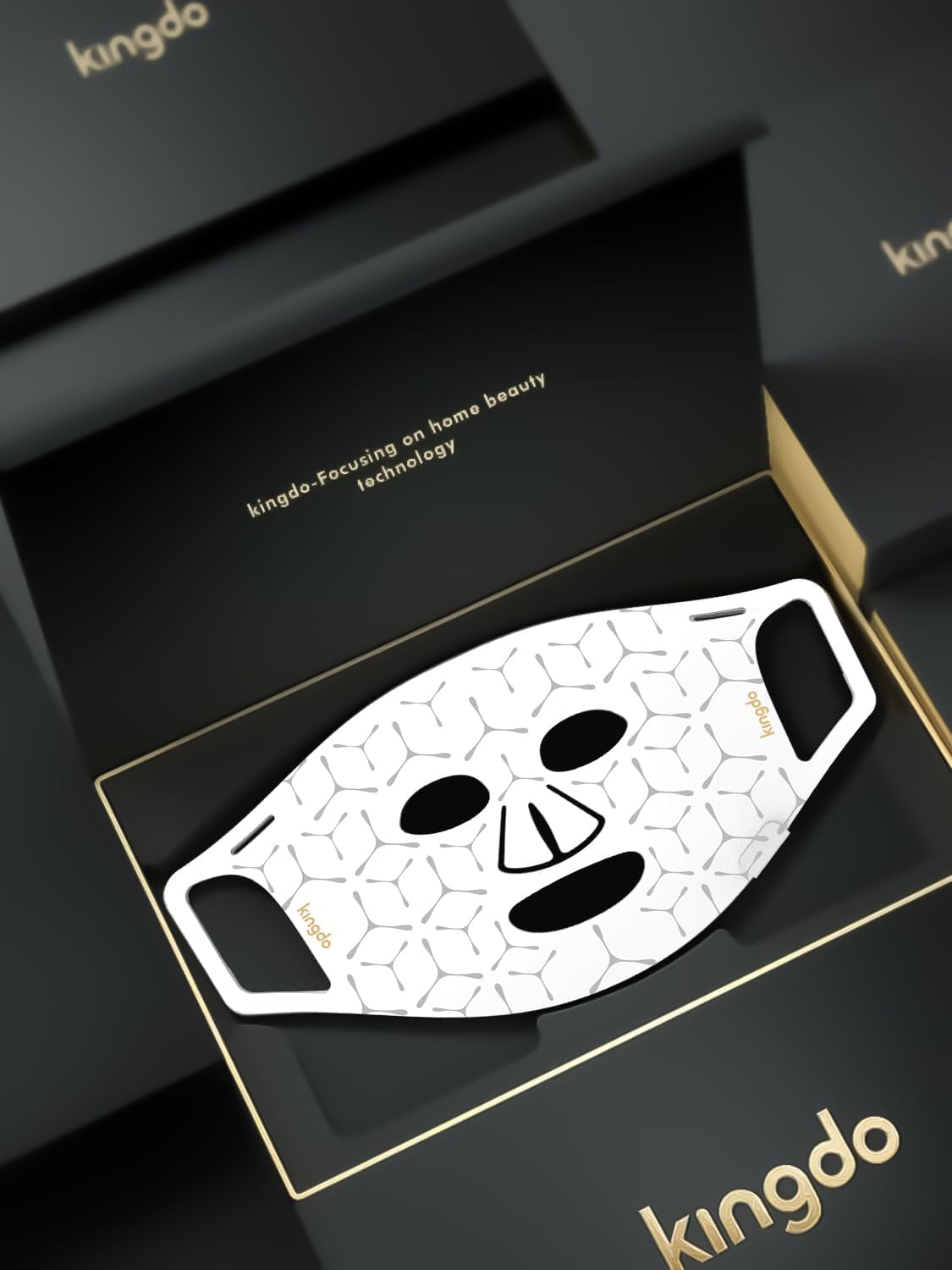 Kingdo 4-Colors LED Face Mask with 100 Leds - near Infrared, Blue & Red Light Therapy for Face, LED Face Mask Light Therapy Device Tool Beauty Skin Care(White)