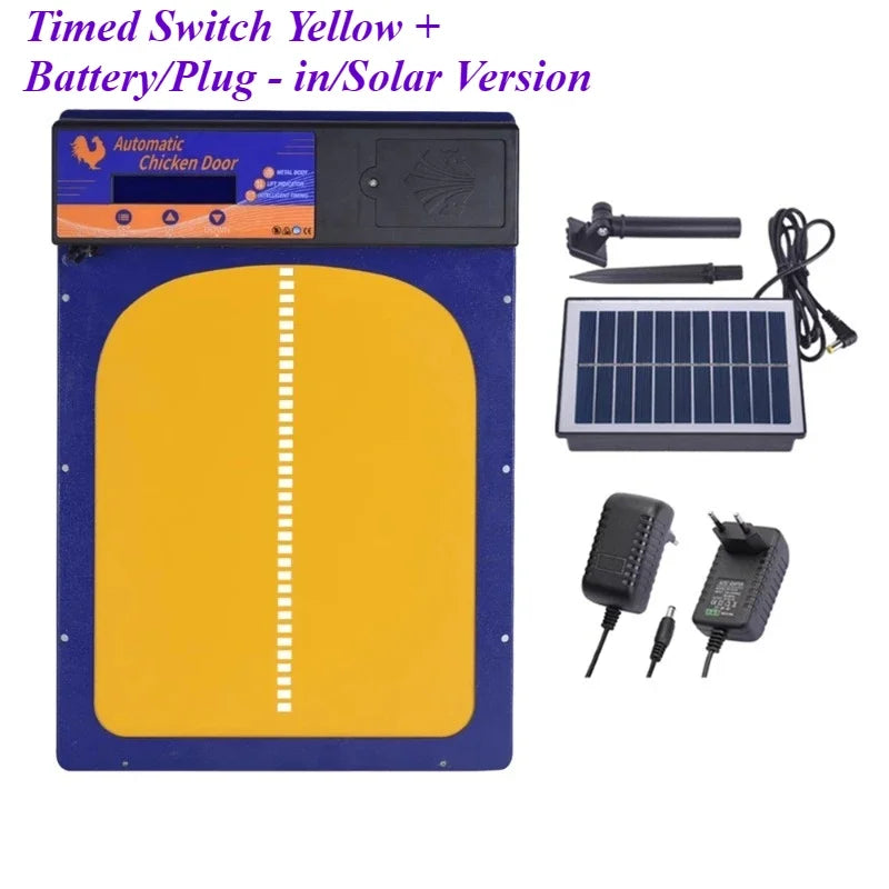 IPX3 Waterproof Pet Door, Aluminum Alloy Smart Timer Auto-Lift Chicken Coop Gate for Pigeons