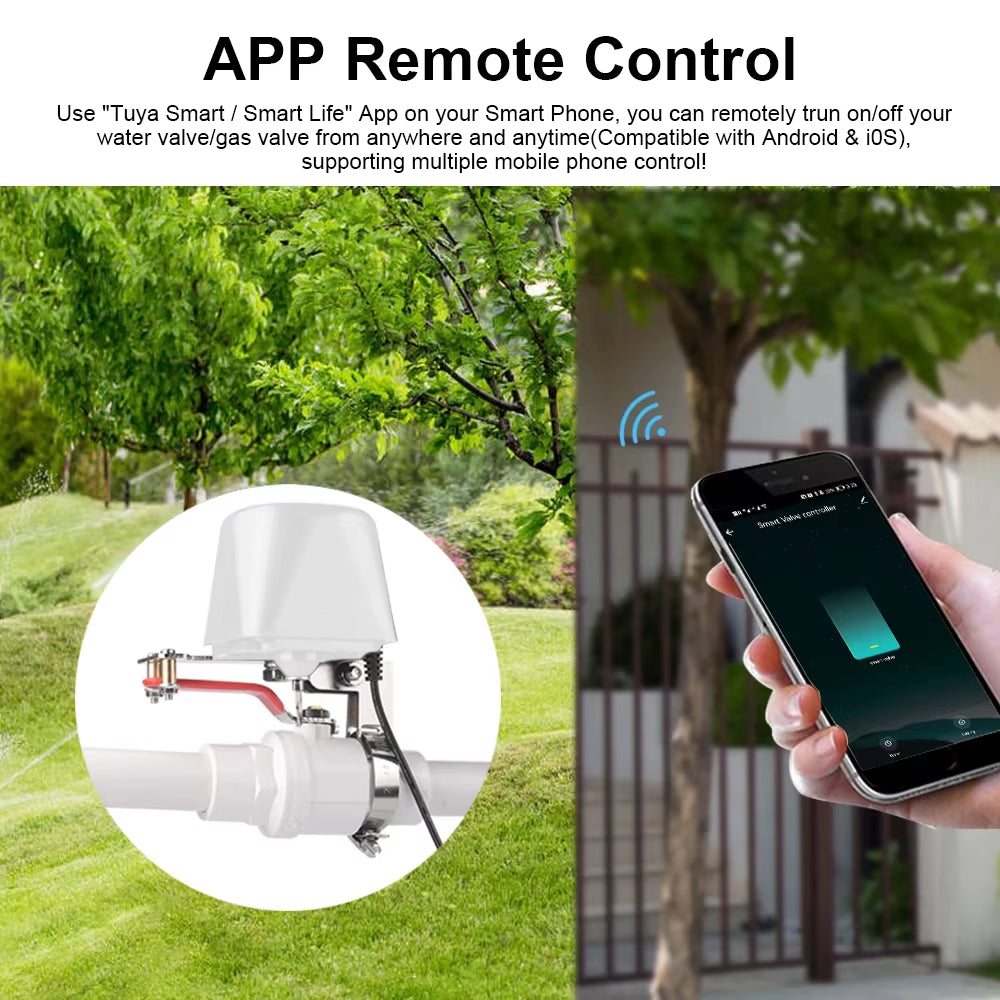 Tuya Wifi Water Valve Gas Shutoff Ball Valve Timer Garden Smart Faucet Controller Support Alexa Google Assistant Smartlife