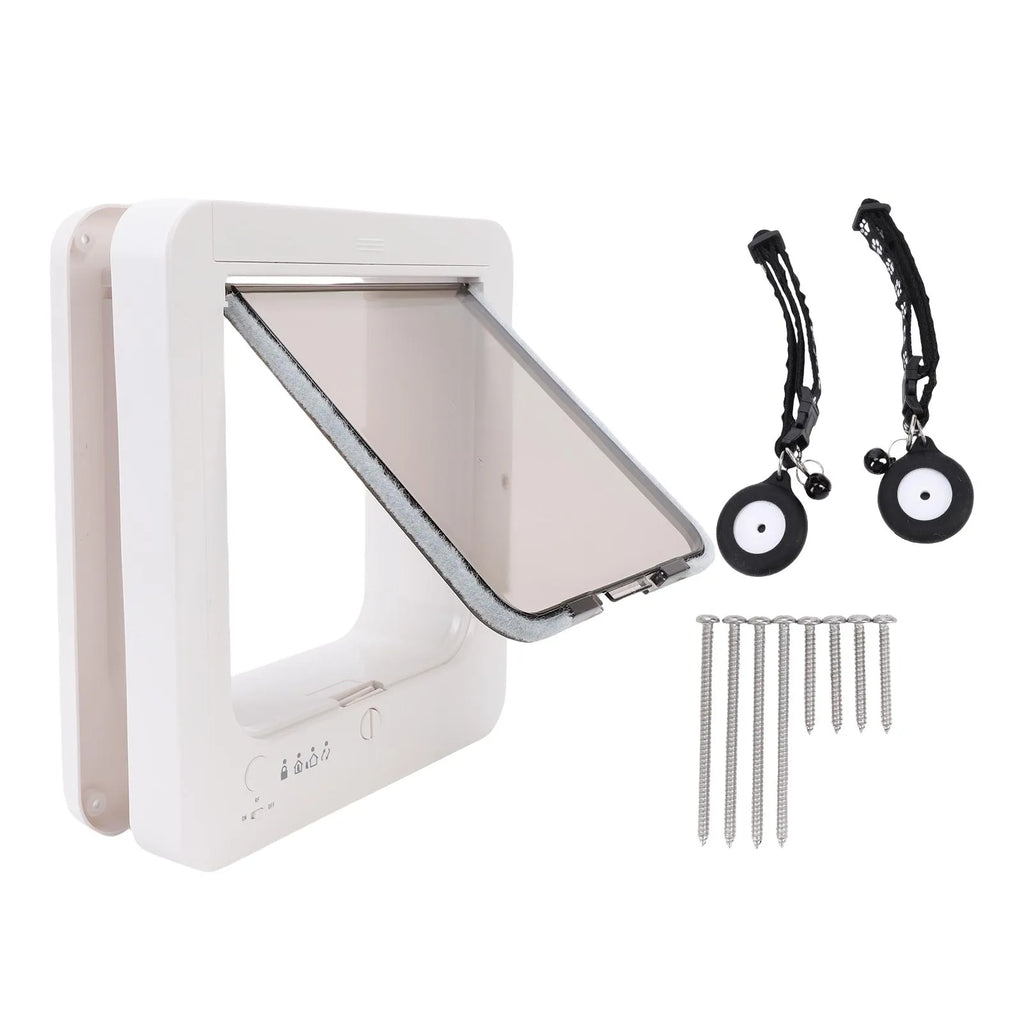 Smart Cat Door Automatic Sensing with Collar Activated Easy Installation Pet Door for Home Automatic Cat Door