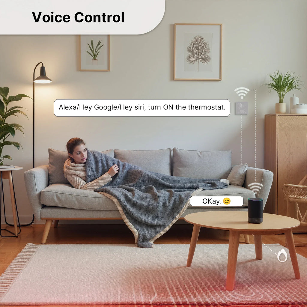 MOES Tuya Matter WiFi Smart Thermostat - Alexa/Google/Apple Home & SmartThings, Boiler & Electric Heating Control, Energy Saving