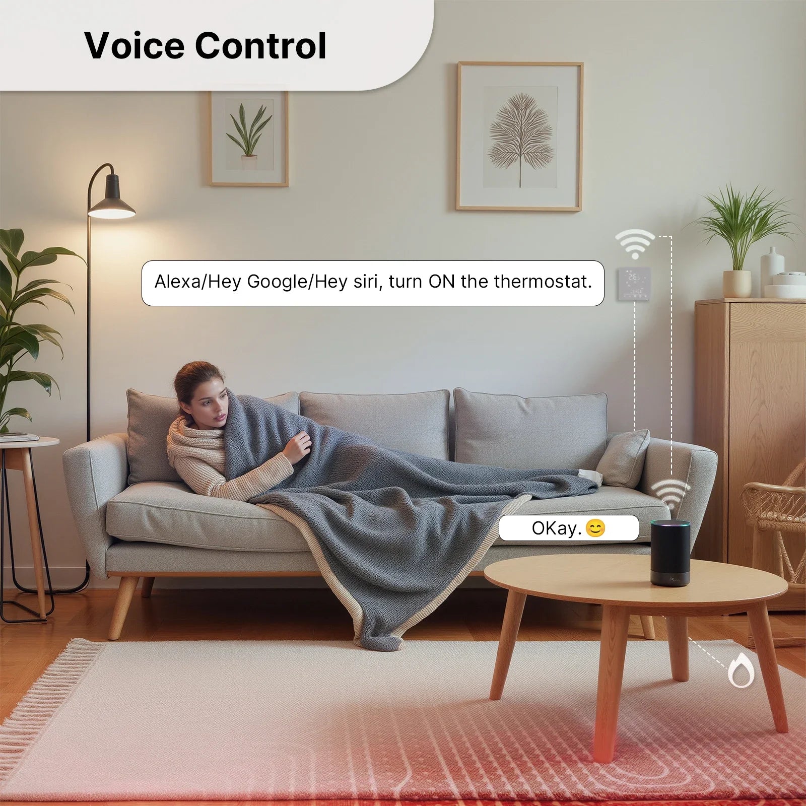 MOES Tuya Matter WiFi Smart Thermostat - Alexa/Google/Apple Home & SmartThings, Boiler & Electric Heating Control, Energy Saving