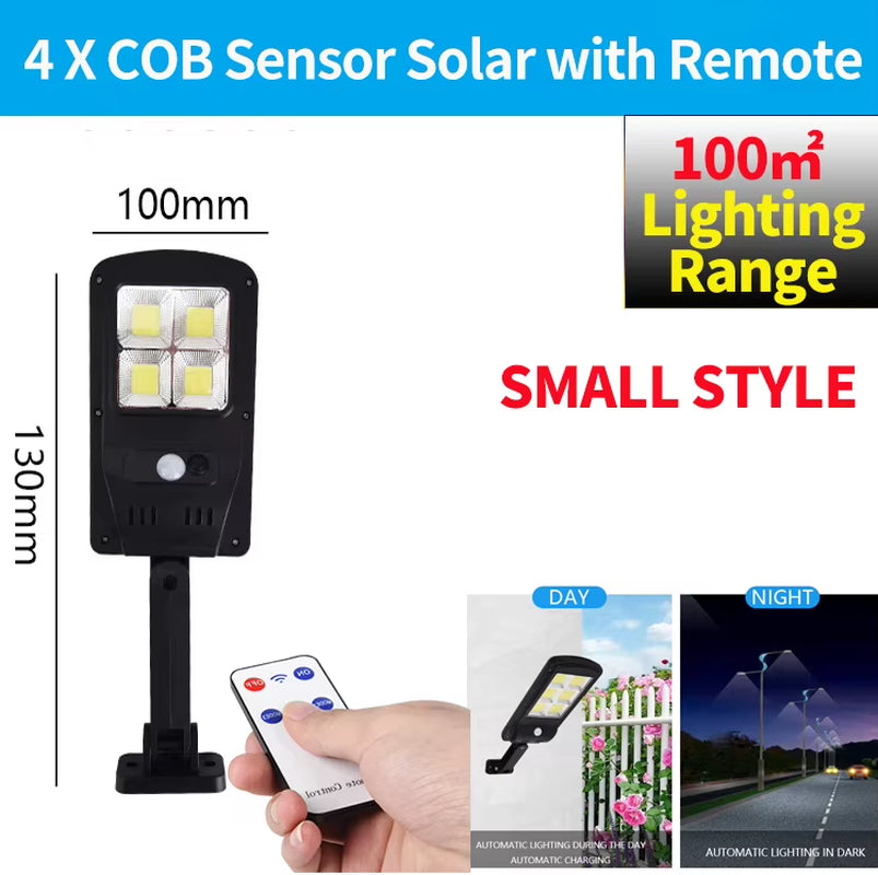 1500W IPX65 Waterproof Solar Light PIR Motion Sensor Garden Wall Outdoor Indoor Solar Street Smart Lamp with Remote Control