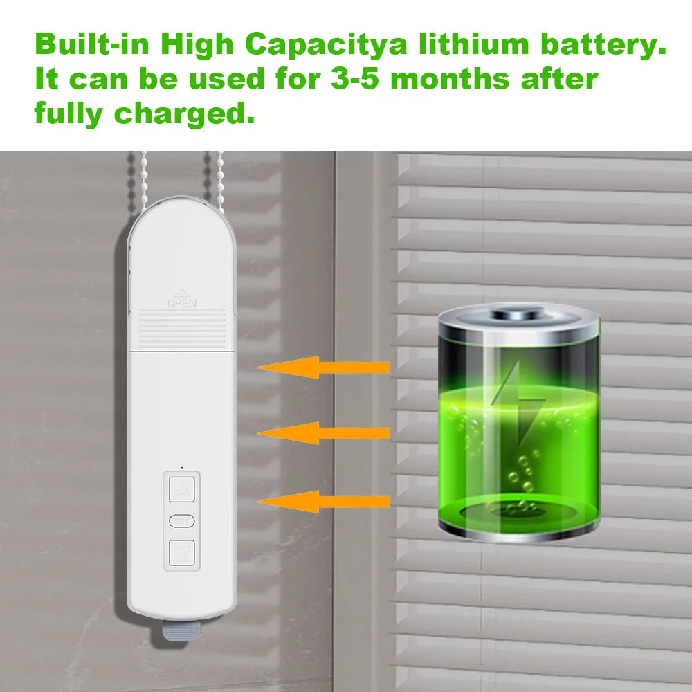 Tuya Zigbee Smart Electric Curtain Motor Chain Roller Blinds Pull Bead Curtain Switch System With Solar Panel Alexa Google Home