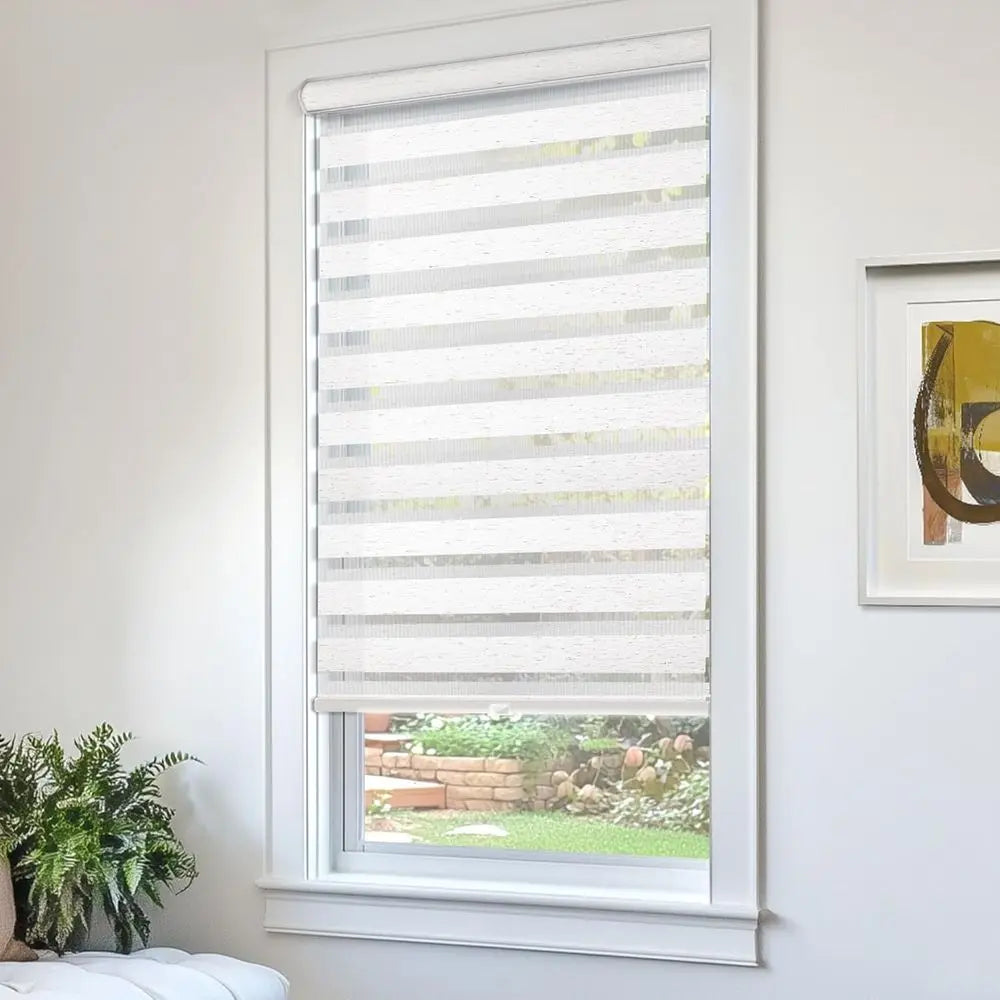Natural 46x72 Window Roller Shades for Home, Basic Zebra Blinds
