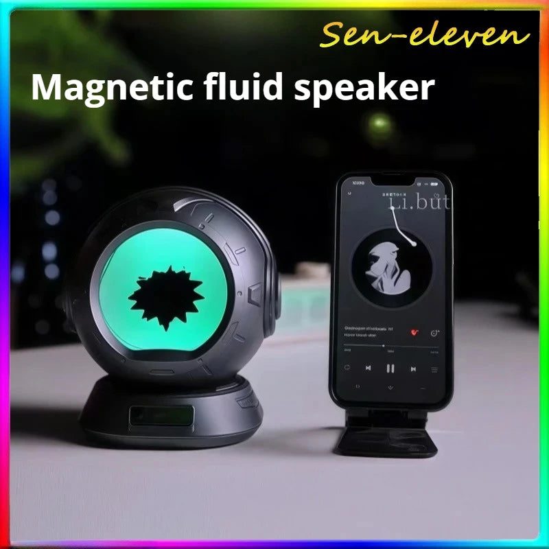 Bluetooth Speaker, Dancing Ferrofluid Speaker with 2 Adjustable Modes and Colorful Lights for Computer Desktop Home Decor, Rela
