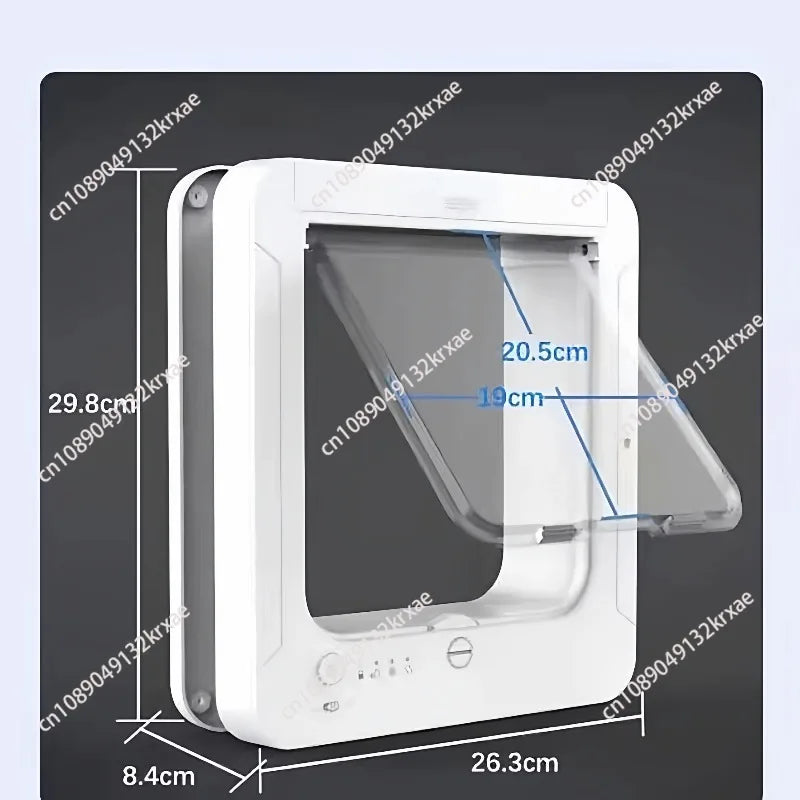 Smart Silent Electric Pet Door for Cats and Dogs Free Passage with Chip Recognition Suitable for Glass, Iron, and Wooden Doors