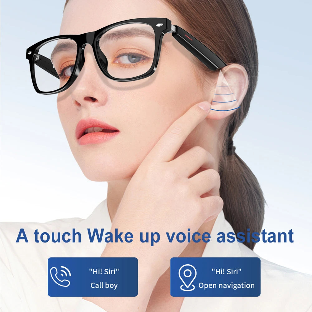 Smart Glasses AI Voice Assistant Camera Glasses Open Ear Sound Mic & Speakers Outdoor Sport Glasses with Camera for Men & Woman