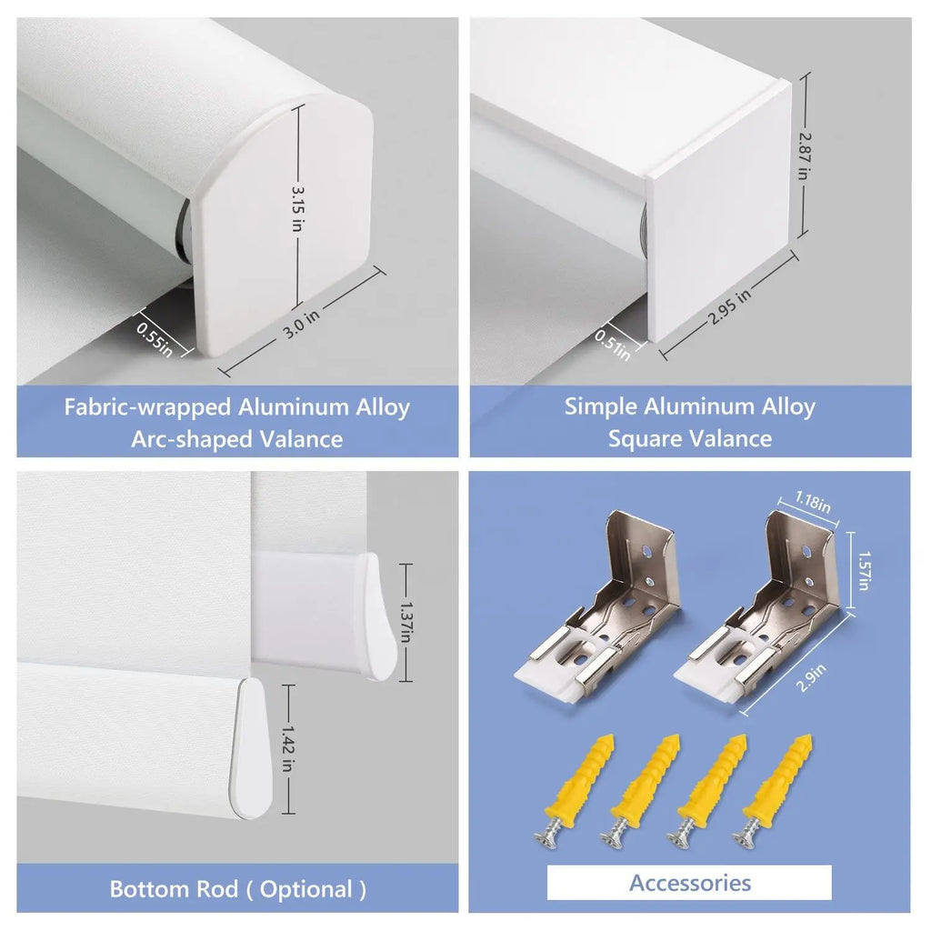 Smart Electric White Blackout Roller Blinds Motorized Window Shades Waterproof Projector Screen Set for Living Room Use