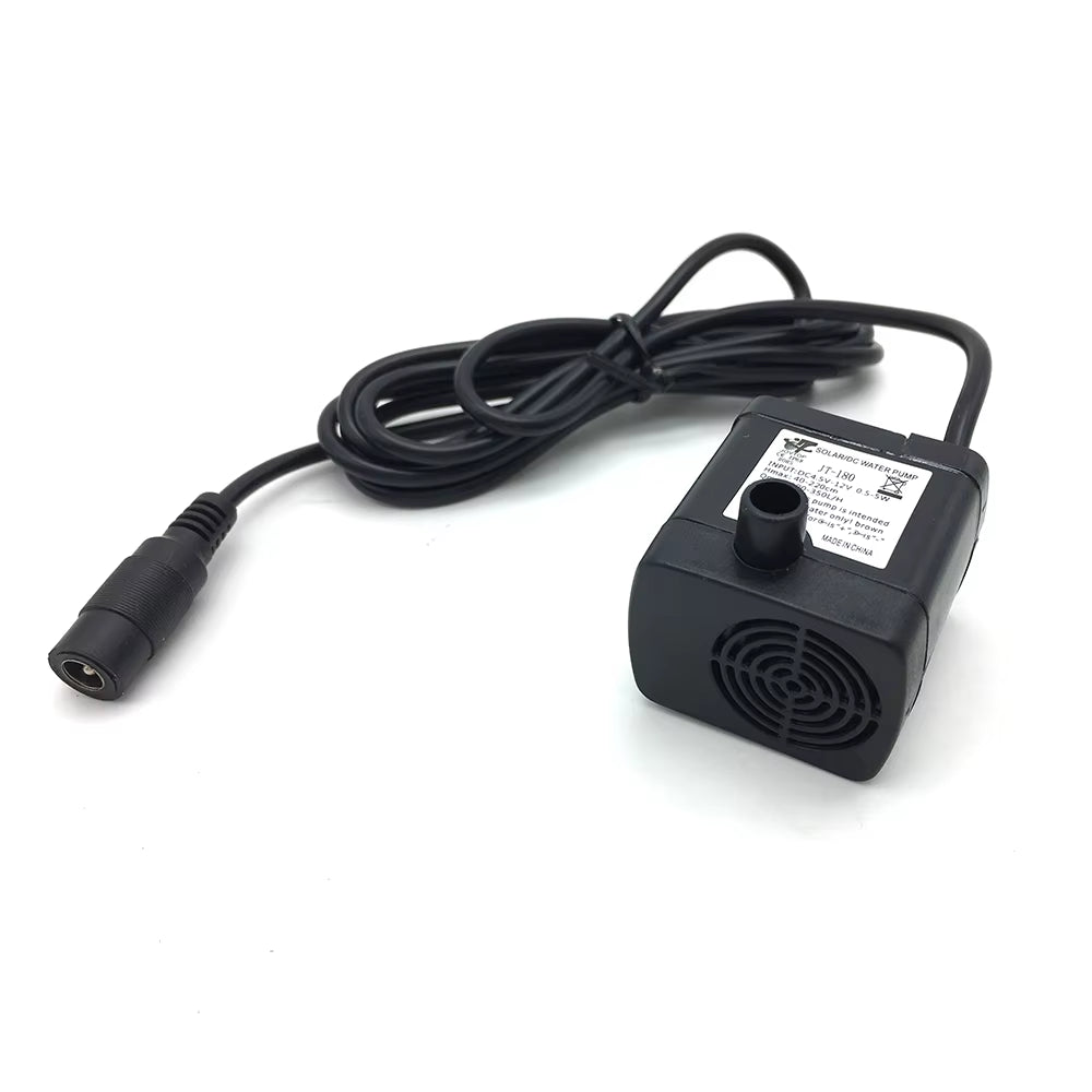 JT-180 Solar DC Water Pump 12V 24V Micro Mini Brushless Submersible Aquarium Pump Max 350 L/H Flow Rate