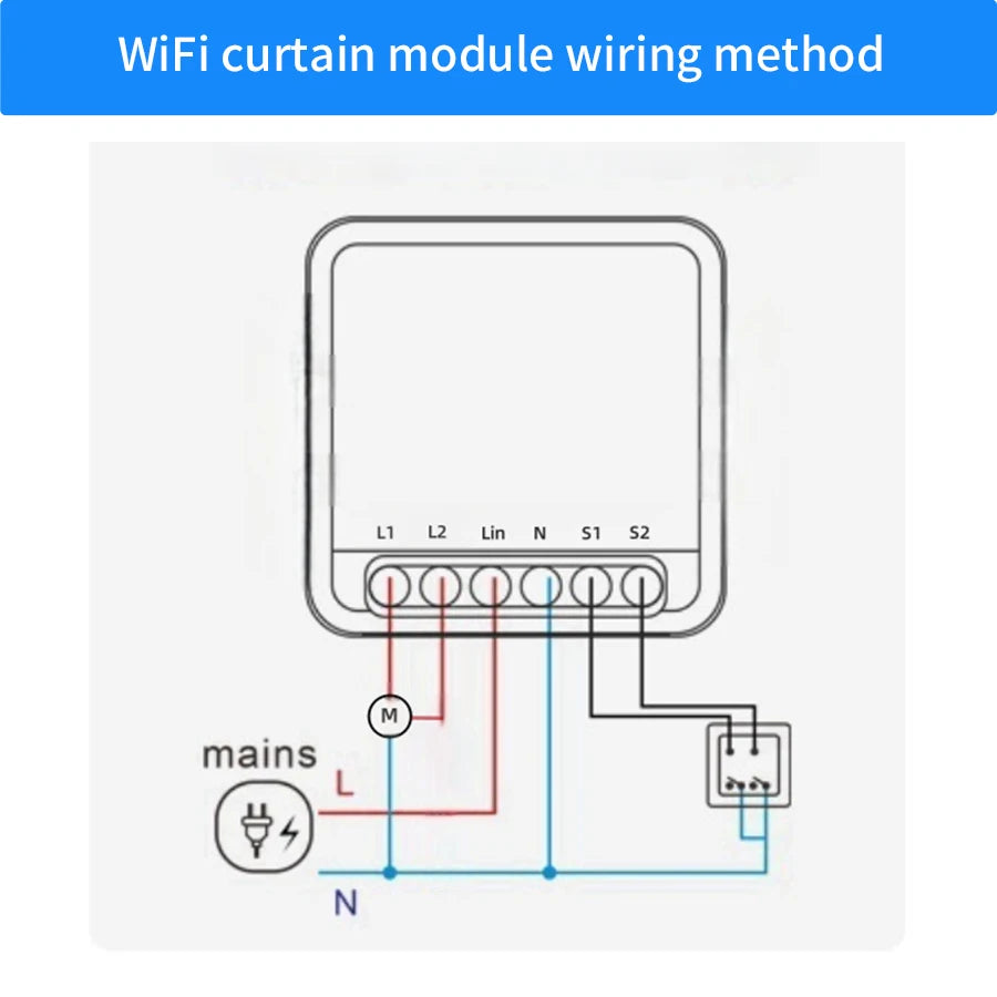 Wifi Smart Curtain Switch Module Tuya Smart Life Alexa Google Roller Blinds Shades Rolling Garage Door Projector AC 100-240V