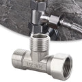 Stainless Steel T Adapter G1/ 2" T-Valve Diverter Valve Three Way Device Hole for Bath Bidet Sprayer Shower