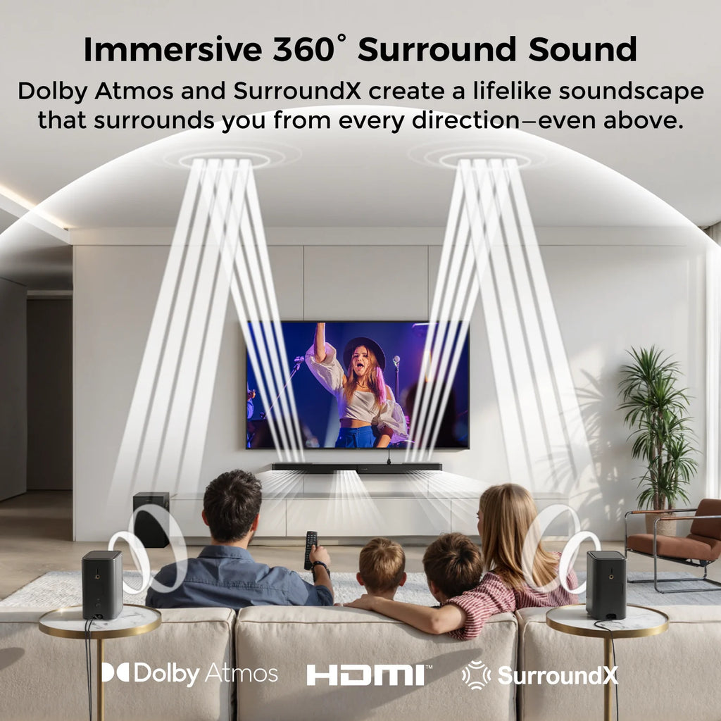 ULTIMEA 5.1.2ch Sound Bar with Dolby Atmos, Surround Sound System for TV with 2 Surround Speakers, SoundBar for Smart TV,  2025