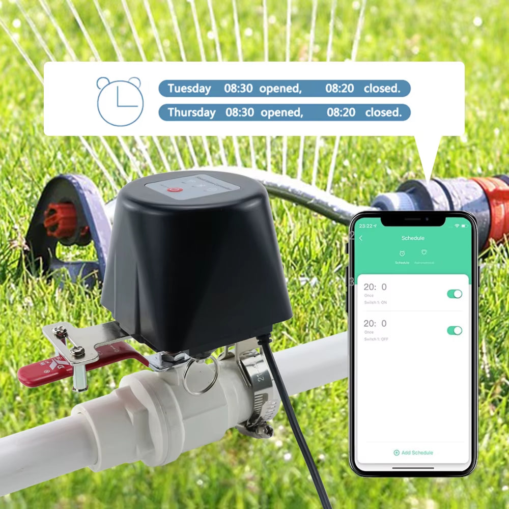 Tuya Wifi Water Valve Wireless Gas Shut-Off Timer Garden Faucet Controller Smart Life APP Voice Control with Alexa Google Home
