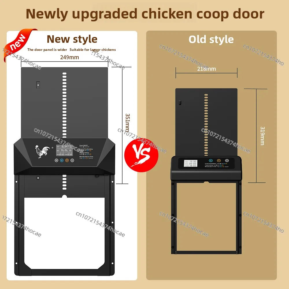 Upgrade large-size solar chicken coop door multi-mode light-sensitive anti-pinch smart poultry pet metal door