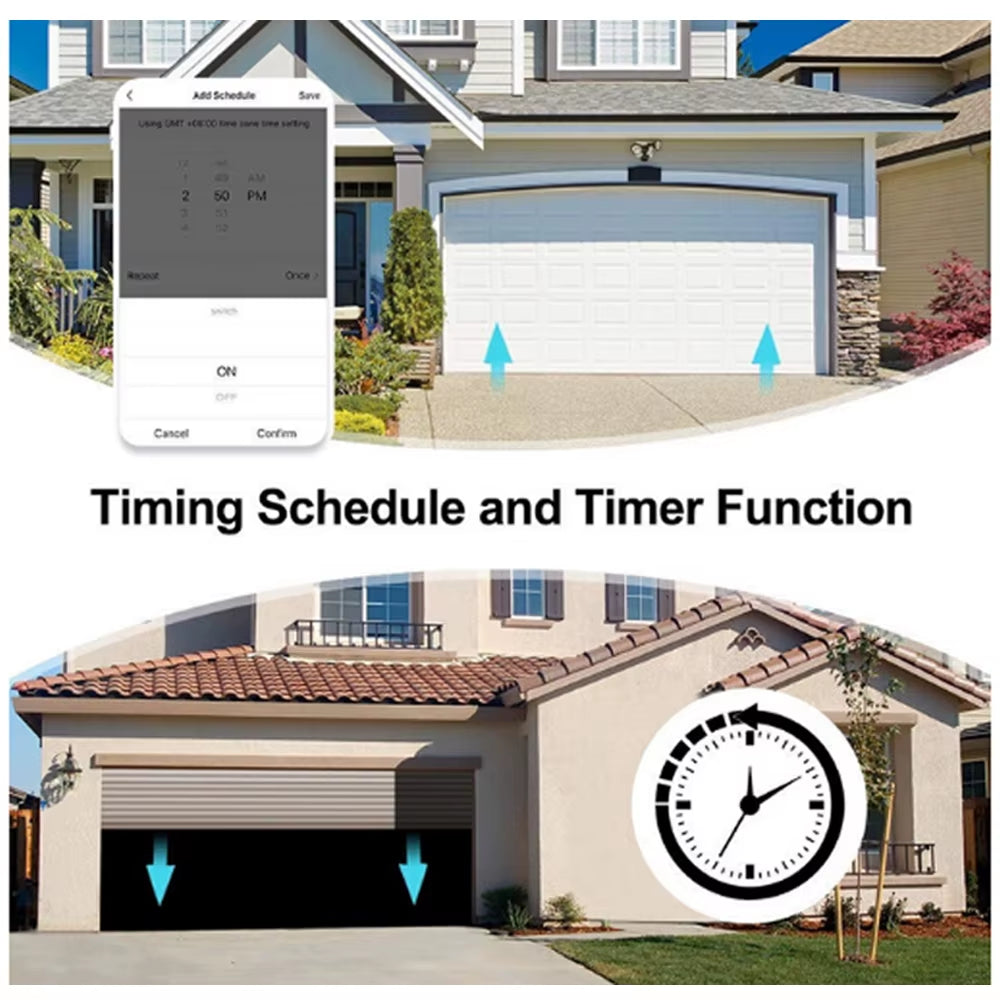 Tuya Smart Garage Door Opener Controller Wifi Switch App Remote Control Timer Works with Alexa Google Assistant Voice Commands