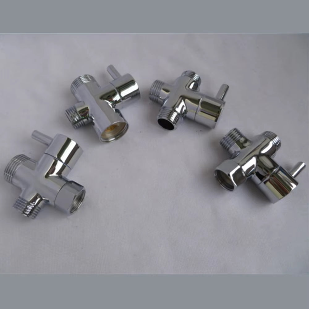 Three-Way Water Diverter T-Shaped Adapter Shower Diverters Connector Toilet Bidet Water Separator Faucet Splitter Valve