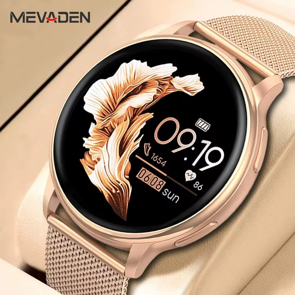 MEVADEN Bluetooth Smartwatch for Men and Women with Custom Dial, Fitness Tracker, Heart Rate Monitor, Compatible with Android and iOS - Model Y22