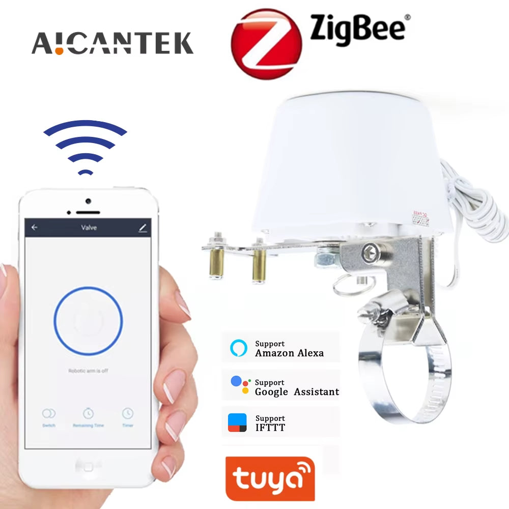 Smart Home Automation Control Valve Tuya Zigbee Wireless Control Gas Water Valve for Gas Work with Alexa,Google Assistant