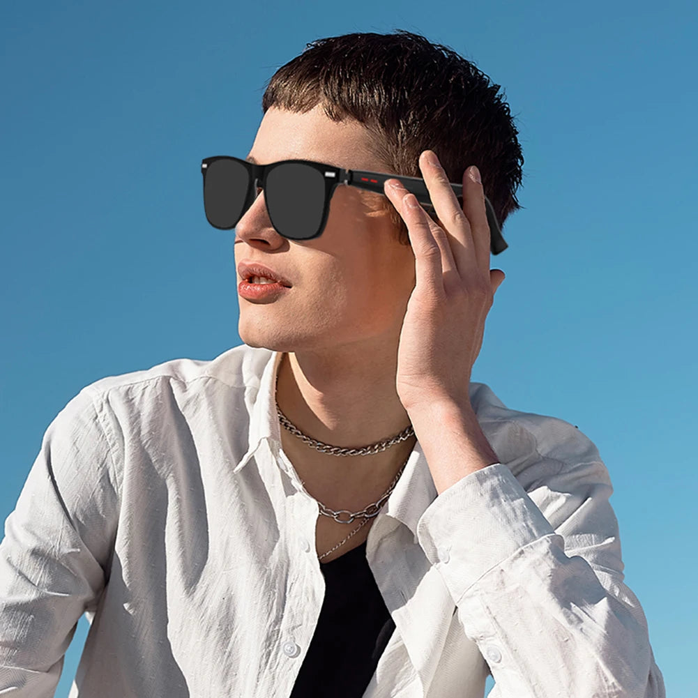 Smart Glasses AI Voice Assistant Camera Glasses Open Ear Sound Mic & Speakers Outdoor Sport Glasses with Camera for Women Men