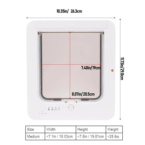 Automatic Cat Door Smart Cat Door Automatic Sensing with Collar Activated Easy Installation Pet Door for Home Collar Cat Door