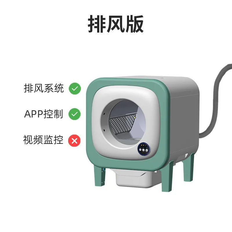 Fully Automatic Cleaning Electric Litter Scoop Cat Litter Box with Camera Large Pet Litter Semi-Enclosed Smart Cat Toilet