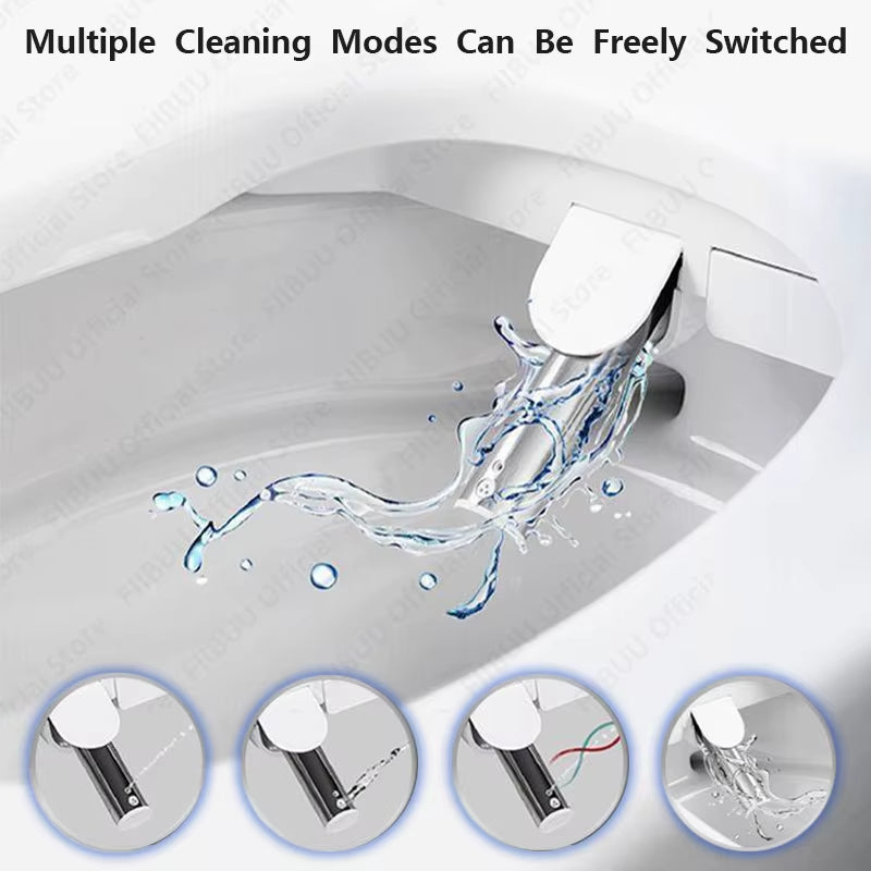 Smart Bidet Toilet Seat with Heated Seat Soft Close Lid Instant Warm Water Wireless Remote Cleaning Modes Elongated Toilet Cover