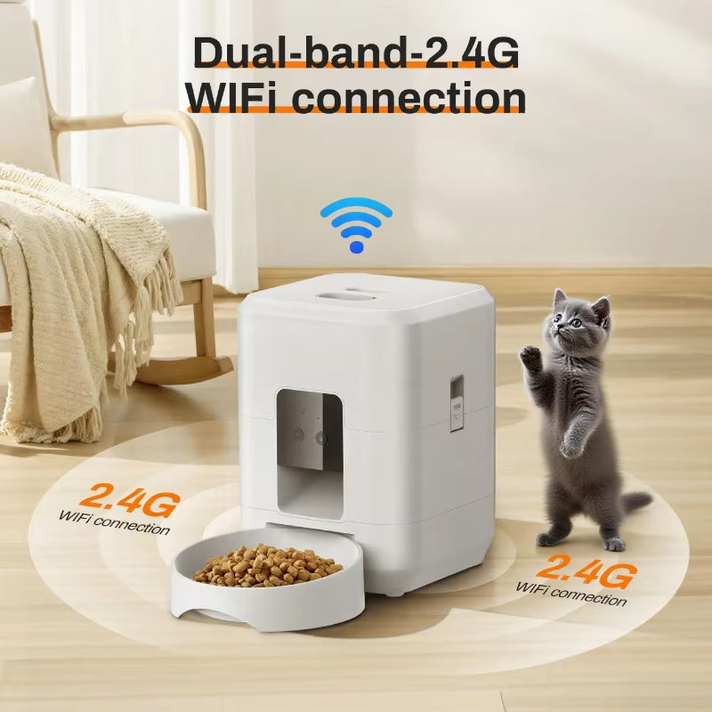 2026 New 2L Wifi Smart Pet Feeder Auto Cat and Dog Food Dispenser Remote App Controlled Slow Feed Timer Quantitative Feeding