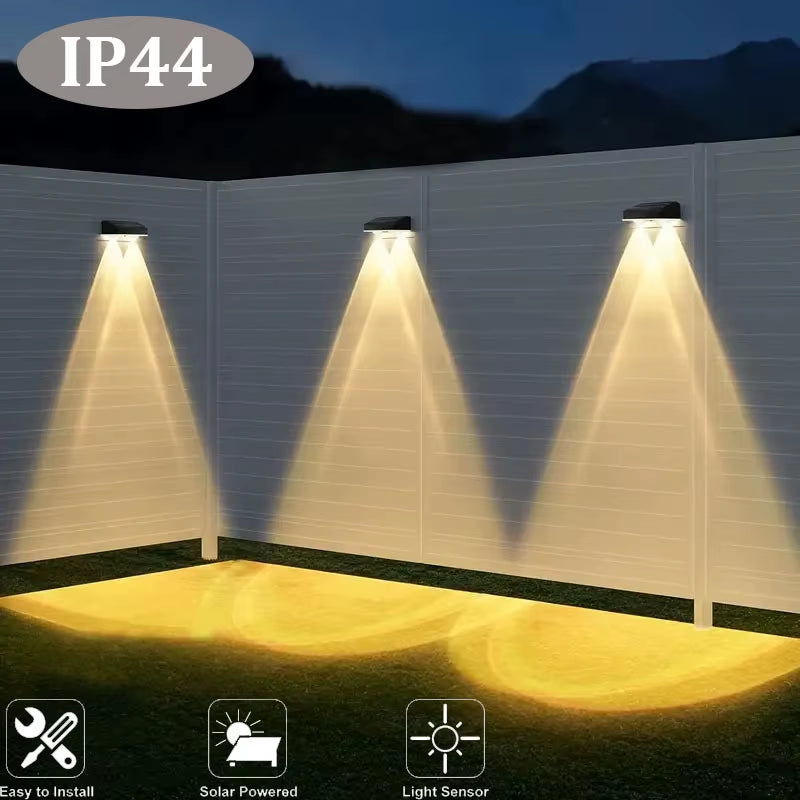 4/2 Packs Solar Fence Decorative Lights RGB Outdoor Smart Lighting for Christmas Halloween Shopping Malls Garages Stairs Garden