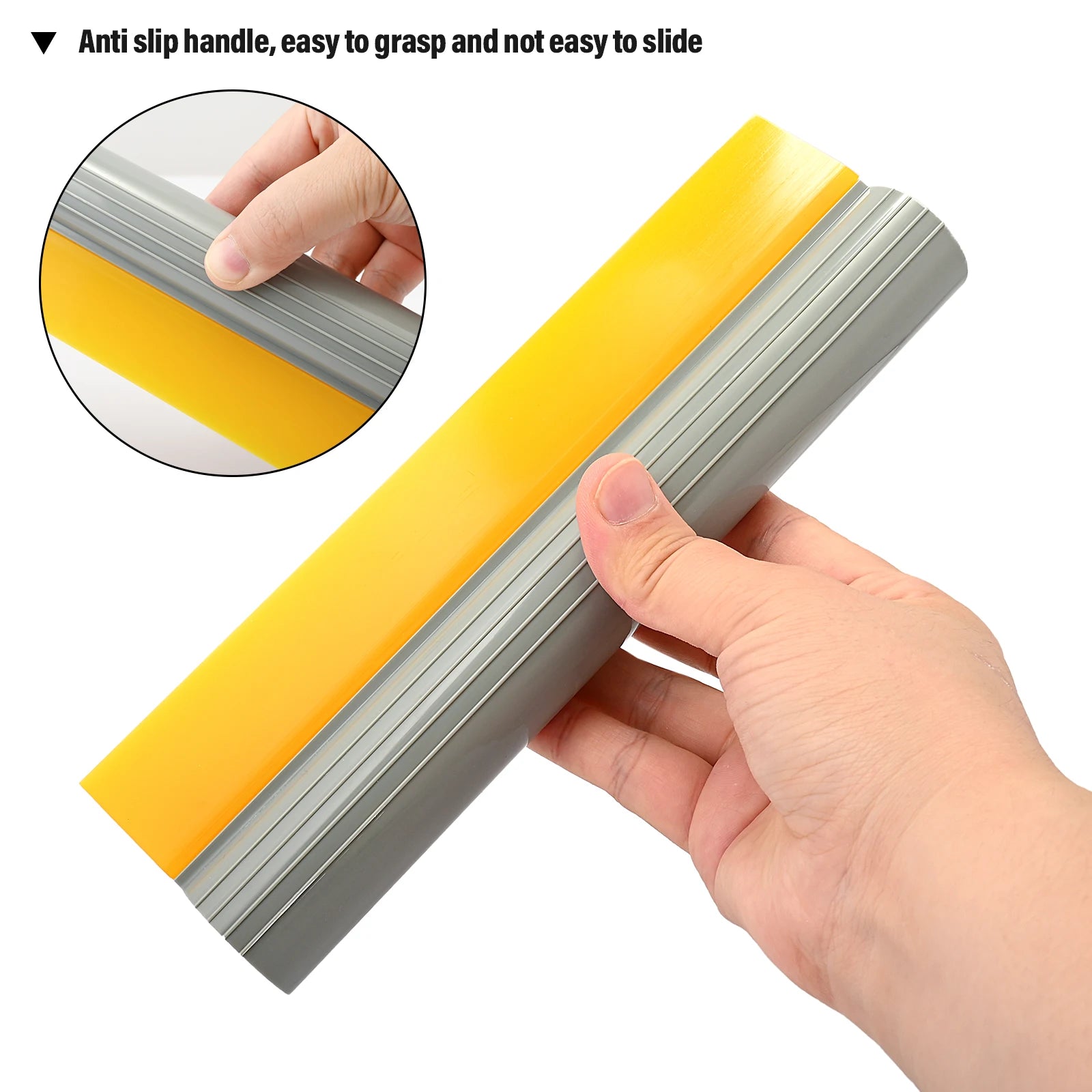 EHDIS 9-Inch Silicone Soft Turbo Squeegee Window Film Vinyl Wrapping Car Rubber Scraper with Tube Handle Home Tint Cleaning Tool