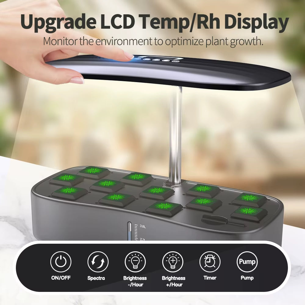 Indoor Garden Hydroponics Growing System Full Spectrum LED Plant Grow Light Smart Autopot Timer Cultivation Growbox for Home