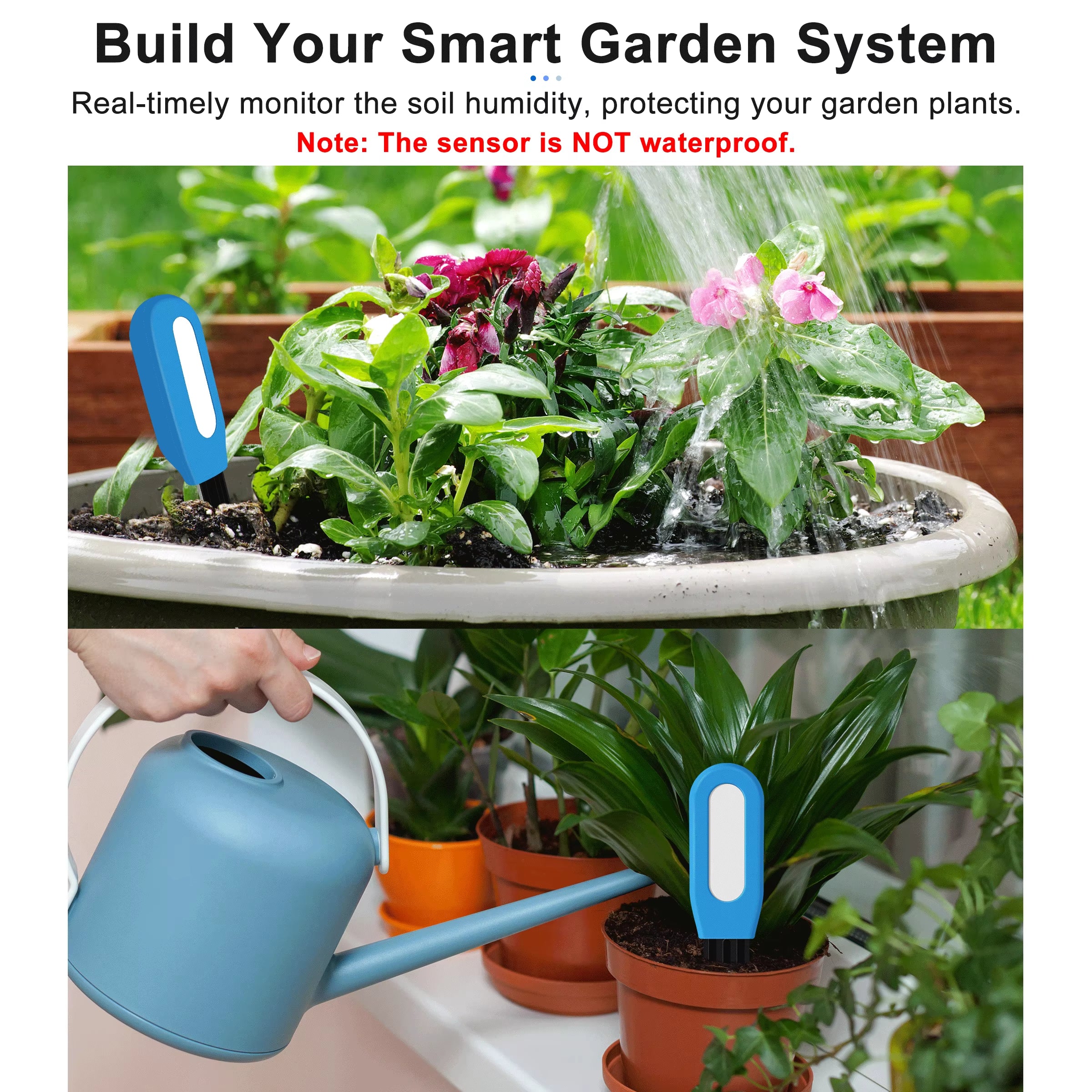 Smart Bluetooth Soil Moisture Meter Wireless Temperature Sensor for Garden Yard Greenhouse Hub Required Works with Alexa